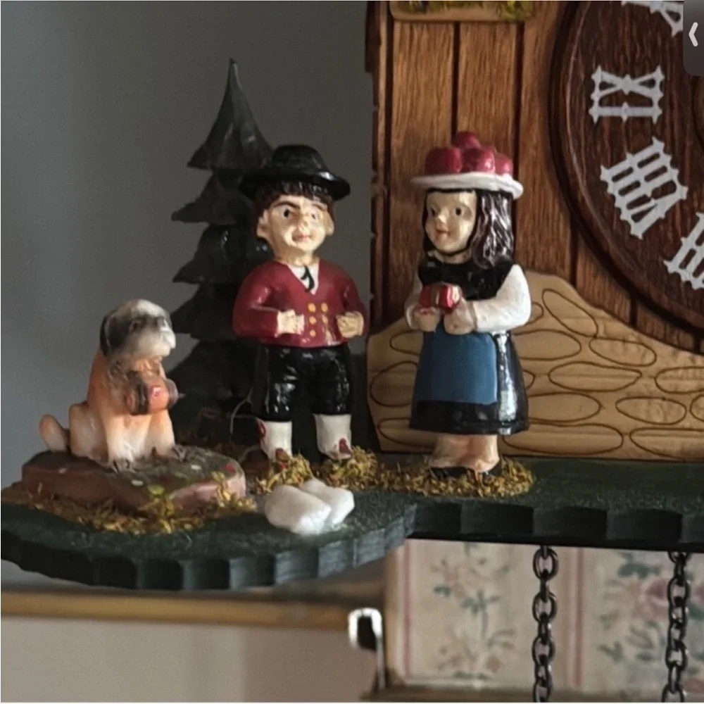 Authentic vintage Black Forest cuckoo clock traditional chalet style